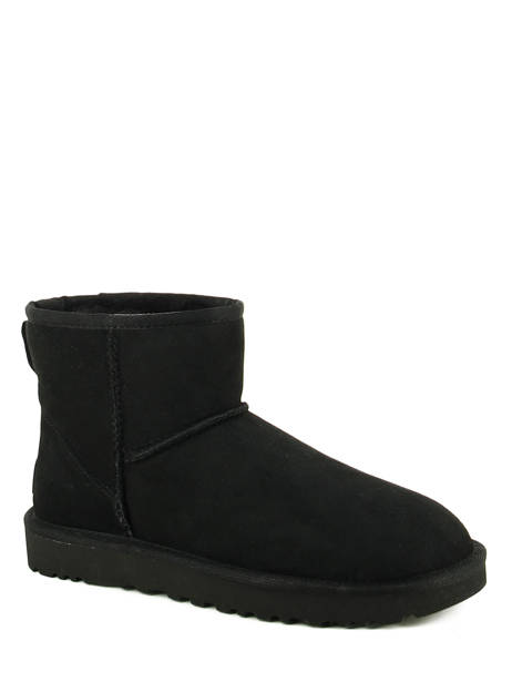 Boots Classic Mini Ii En Cuir Ugg Noir women 1016222 vue secondaire 1