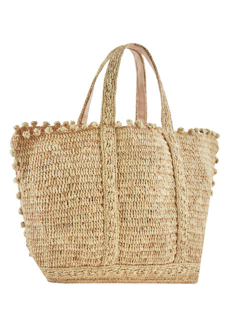 Sac Le Cabas Raphia Pompon Vanessa bruno Beige cabas raphia 75V40414 vue secondaire 4