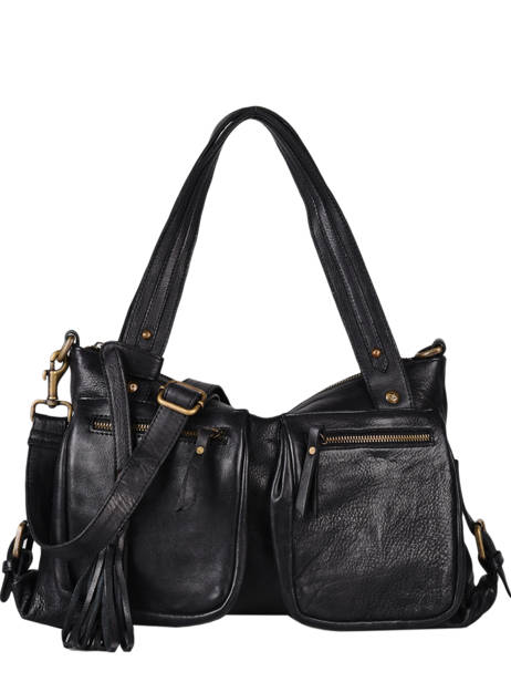 Sac Shopping  Cow Cuir Basilic pepper Noir cow BCOW37