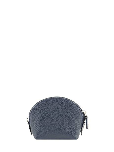 Porte-monnaie Caviar Cuir Crinkles Bleu caviar 14026 vue secondaire 2