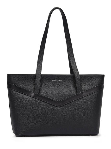 Sac Shopping Jelly Cuir Nathan baume Noir ines 2 vue secondaire 4