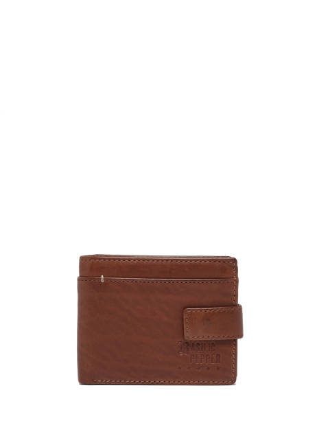 Portefeuille Porte Monnaie Cuir Basilic pepper Marron traveler BTRA93