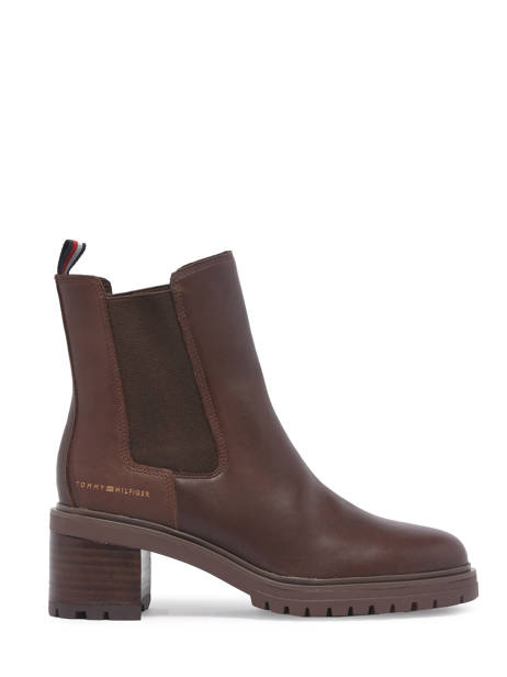 Bottines à Talon En Cuir Tommy hilfiger Marron women 6737GT7