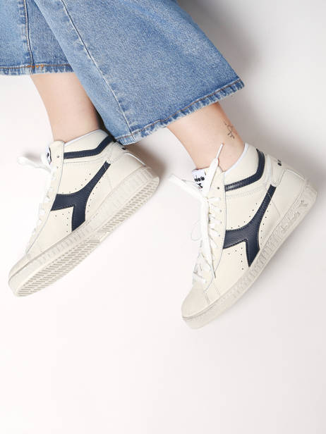 Sneakers Game High Waxed En Cuir Diadora Blanc unisex 89999060 vue secondaire 2