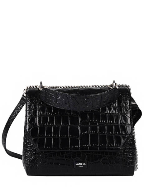 Sac Rabat M Ninon Croco Cuir Lancel Noir ninon A10930