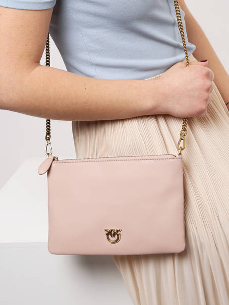 Sac Bandoulière Classic Love Flat Bag Cuir Pinko Rose love bag icon A0F1 vue secondaire 1