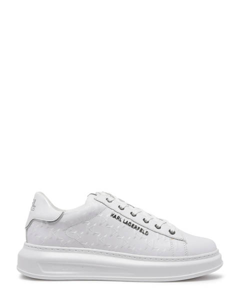 Sneakers Kapri Monogram En Cuir Karl lagerfeld Blanc men KL52549