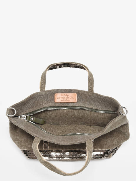 Sac Bandoulière Baby Cabas Lin Paillettes Vanessa bruno Vert cabas lin 31V40410 vue secondaire 3