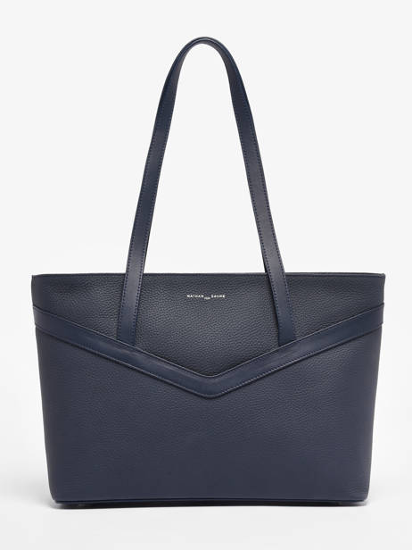 Sac Shopping Jelly Cuir Nathan baume Bleu ines 2 vue secondaire 4