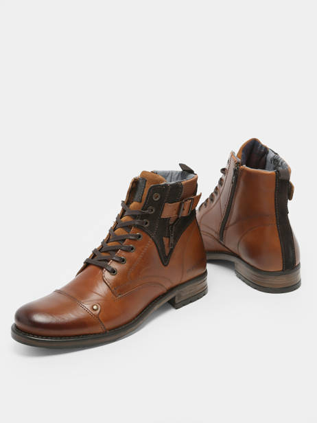 Boots Yero En Cuir Redskins Marron men YERO vue secondaire 1